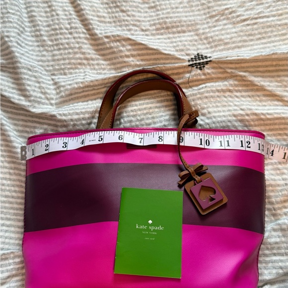 kate spade Hot Pink and Brown Stripe Tote - Picture 6 of 8
